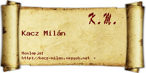 Kacz Milán névjegykártya
